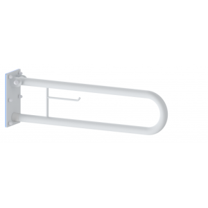 Poręcz łukowa uchylna 70 cm Ø25 BIAŁA miejsce na papier