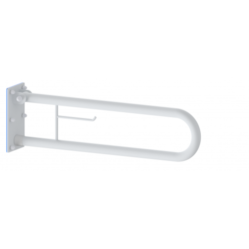 Poręcz łukowa uchylna 70 cm Ø25 BIAŁA miejsce na papier