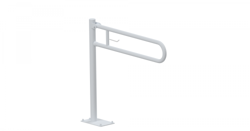 Poręcz łukowa uchylna podłogowa 60 cm Ø25 papier BIAŁA