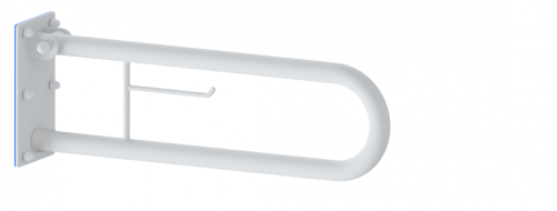 Poręcz łukowa uchylna 60 cm Ø32 BIAŁA miejsce na papier