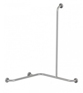 Poręcz kątowa poziomo-pionowa lewa 80/80/110 cm Ø 32mm