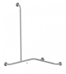 Poręcz kątowa poziomo-pionowa prawa 80/80/110 cm Ø 32mm
