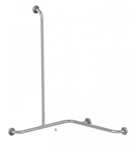 Poręcz kątowa poziomo-pionowa prawa 80/80/110 cm Ø 32mm