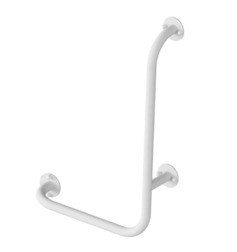 Poręcz kątowa lewa 30/60 cm Ø25 BIAŁA