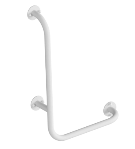 Poręcz kątowa prawa 40/80 cm Ø25 BIAŁA