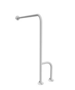 Poręcz ściana podłoga lewa 80/80 cm Ø25 BIAŁA