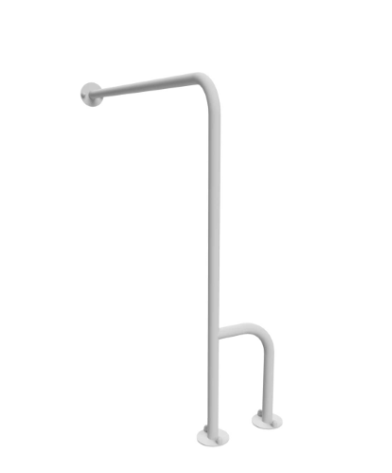 Poręcz ściana podłoga lewa 80/80 cm Ø25 BIAŁA