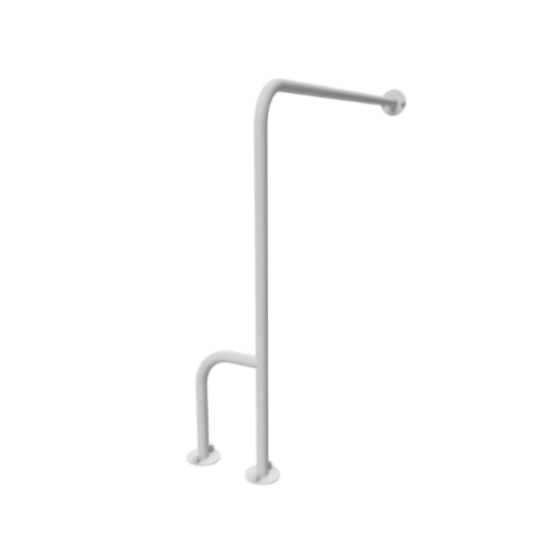 Poręcz ściana podłoga prawa 80/80 cm Ø25 BIAŁA