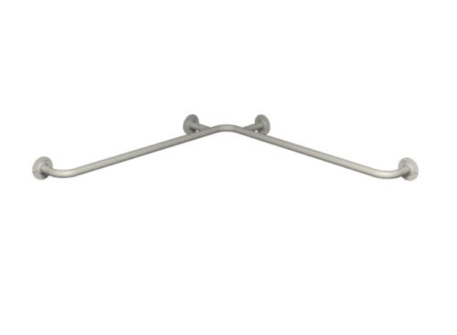 Poręcz prysznicowa kątowa pozioma 75/75 cm Ø32 BIAŁA