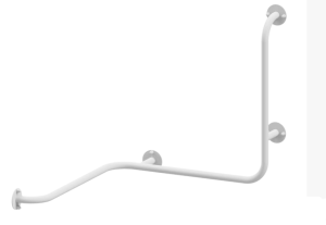 Poręcz wannowo prysznicowa lewa 60/60/60cm Ø25 BIAŁA