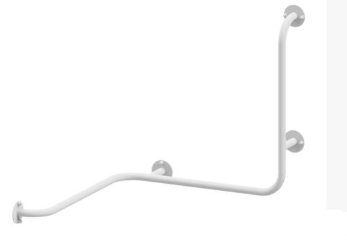 Poręcz wannowo prysznicowa lewa 60/60/60cm Ø25 BIAŁA
