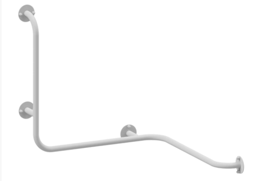 Poręcz wannowo prysznicowa prawa 60/60/60cm Ø25 BIAŁA