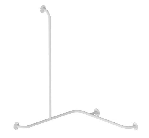 Poręcz poziomo-pionowa prawa 80/80/110 cm Ø25 BIAŁA