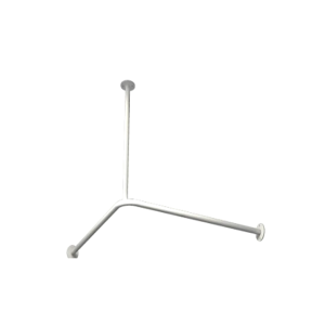 Drążek zasłony prysznicowej sufit 90/90 cm Ø25 BIAŁY