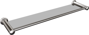 Półka łazienkowa szklana 50 cm (Chrom)