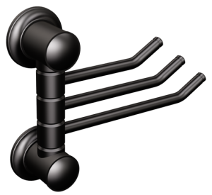 Wieszak potrójny czarny 010/NG Stal nierdzewna