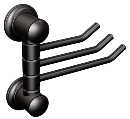 Wieszak potrójny czarny 010/NG Stal nierdzewna