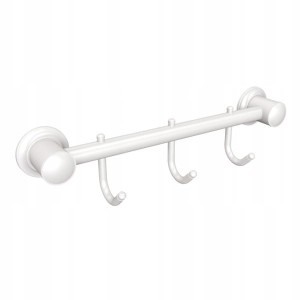 Wieszak na ręczniki 3-hakowy BIAŁY