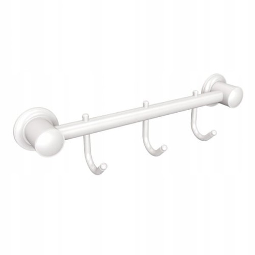 Wieszak na ręczniki 3-hakowy BIAŁY