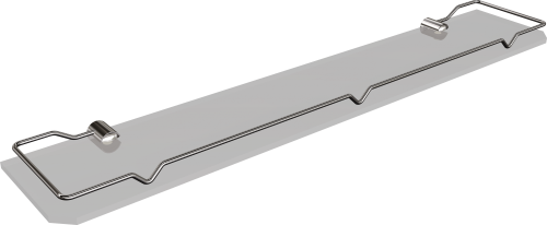 Półka szklana z ramką 50 cm Chrom, szkło 6mm przeźroczyste