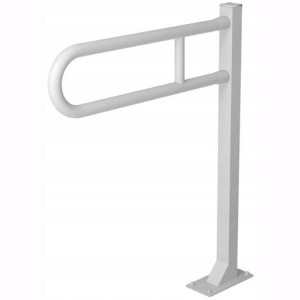 Uchwyt mocowany do podłogi uchylny Ø 32 60x70 cm stal biała