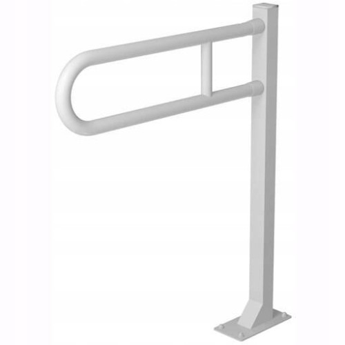 Uchwyt mocowany do podłogi uchylny Ø 32 60x70 cm stal biała