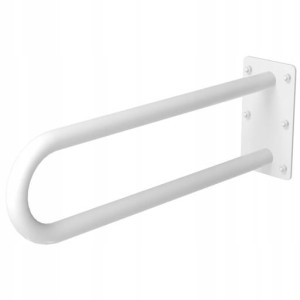 Poręcz stała łukowa 60 cm fi 32 stal biała