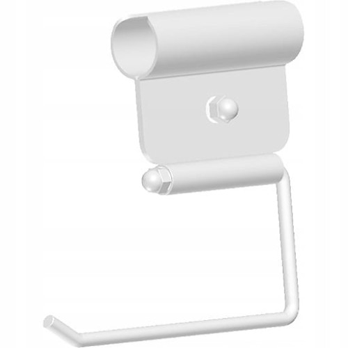 Uchwyt na papier toaletowy do poręczy Ø 32 stal biała