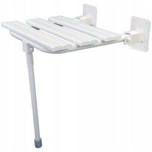 Krzesełko prysznicowe uchylne bez podpór z nogą Białe