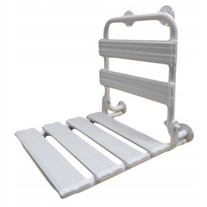 Krzesełko prysznicowe uchylne z oparciem Białe