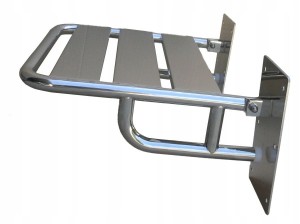 Krzesełko prysznicowe uchylne z podporami Stal nierdzewna