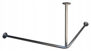 Drążek zasłony prysznicowej z podwieszeniem INOX