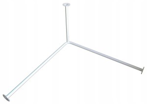 Drążek zasłony prysznicowej z podwieszeniem Biały