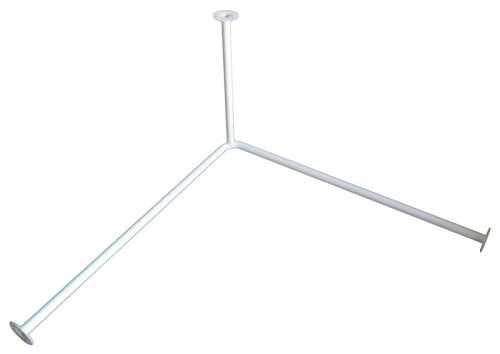 Drążek zasłony prysznicowej z podwieszeniem Biały