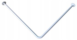 Drążek zasłony prysznicowej bez podwieszenia Biały