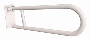 Uchwyt półokrągły ANDEX uchylny z płytą 75cm fi25 stal nierdzewna Biały