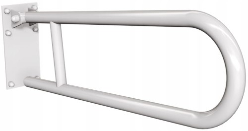 Uchwyt półokrągły ANDEX uchylny z płytą 70cm fi25 stal nierdzewna Biały