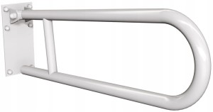 Uchwyt półokrągły ANDEX uchylny z płytą 85cm fi25 stal nierdzewna Biały