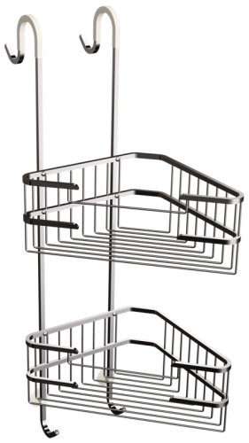 Kosz prysznicowy narożny podwójny lewy (Chrom)