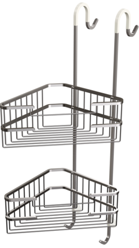 Kosz prysznicowy narożny podwójny prawy (Chrom)