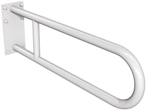 Uchwyt półokrągły ANDEX  stały z płytą 75cm fi25 stal nierdzewna BIAŁY