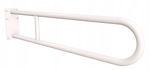 Uchwyt półokrągły ANDEX  stały z płytą 80cm fi25 stal nierdzewna BIAŁY