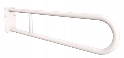 Uchwyt półokrągły ANDEX  stały z płytą 80cm fi25 stal nierdzewna BIAŁY