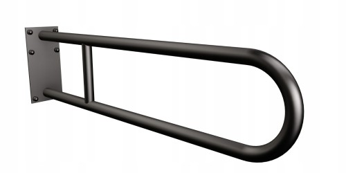 Uchwyt półokrągły ANDEX  stały z płytą 70cm fi25 stal nierdzewna CZARNY