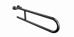 Uchwyt naścienny półokrągły stały 70 cm fi 25 czarny