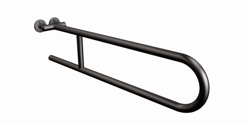 Uchwyt naścienny półokrągły stały 75 cm fi 25 czarny