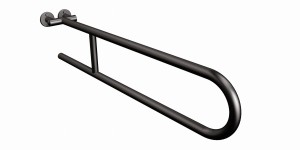 Uchwyt naścienny półokrągły stały 80 cm fi 25 czarny