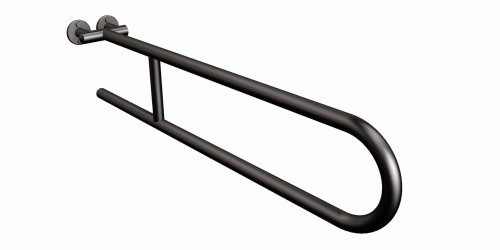 Uchwyt naścienny półokrągły stały 80 cm fi 25 czarny