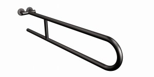 Uchwyt naścienny półokrągły stały 85 cm fi 25 czarny