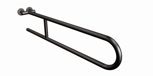 Uchwyt naścienny półokrągły stały 85 cm fi 25 czarny